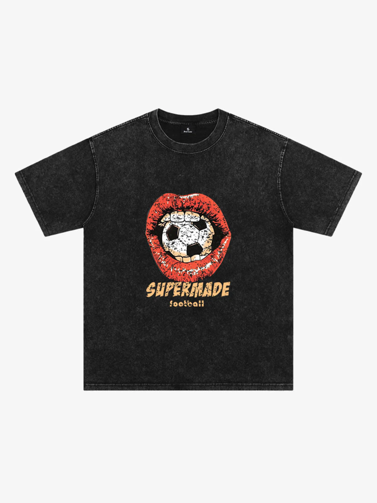 Soccer Ball Lips Graphic T-Shirt - Image 2