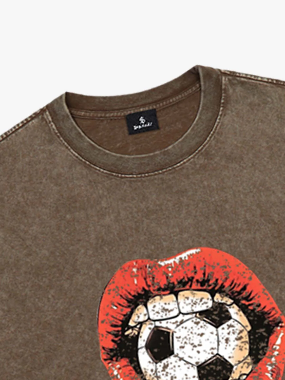 Soccer Ball Lips Graphic T-Shirt - Image 5