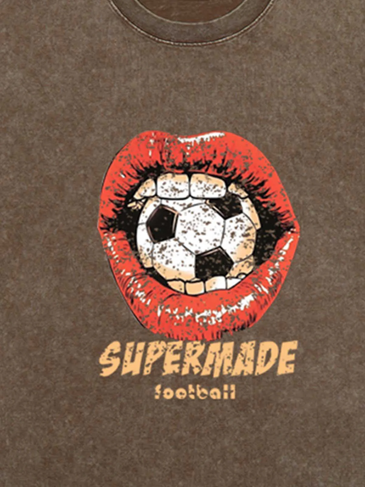 Soccer Ball Lips Graphic T-Shirt - Image 6