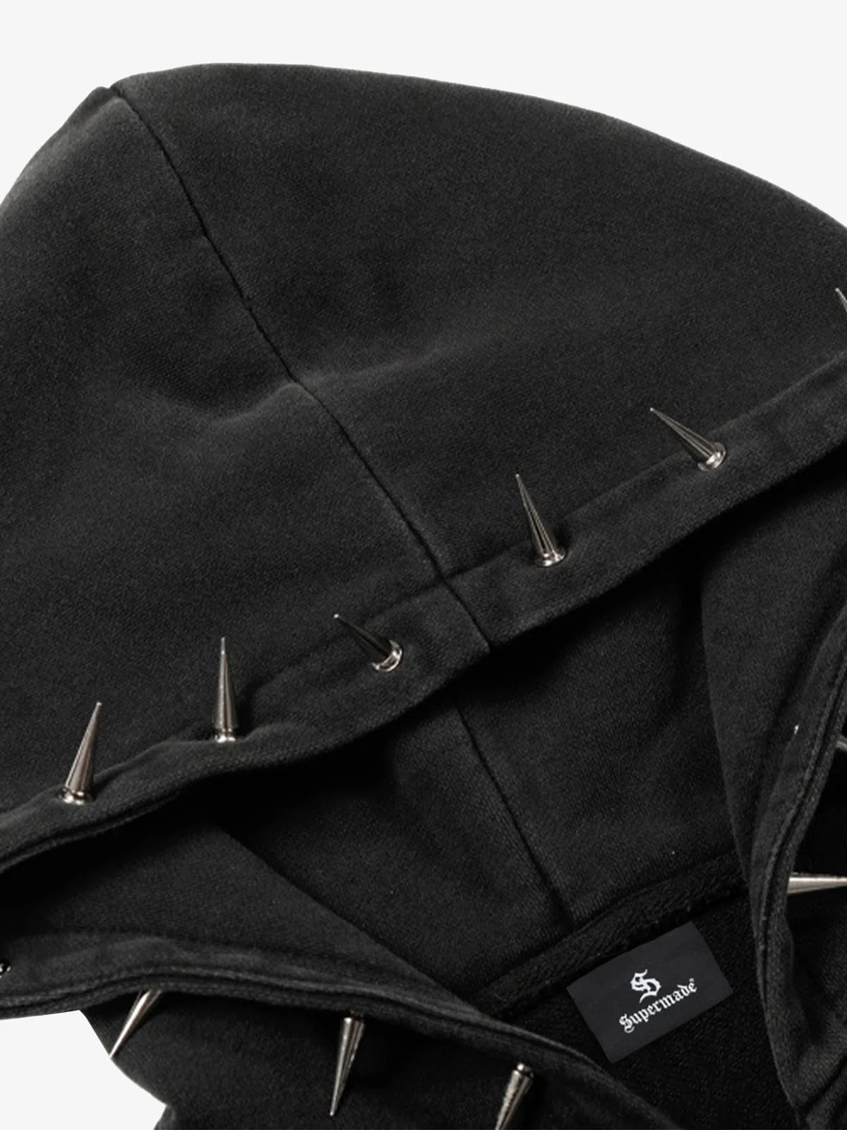 Spike Stud Detail Zip Up Hoodie - Image 3