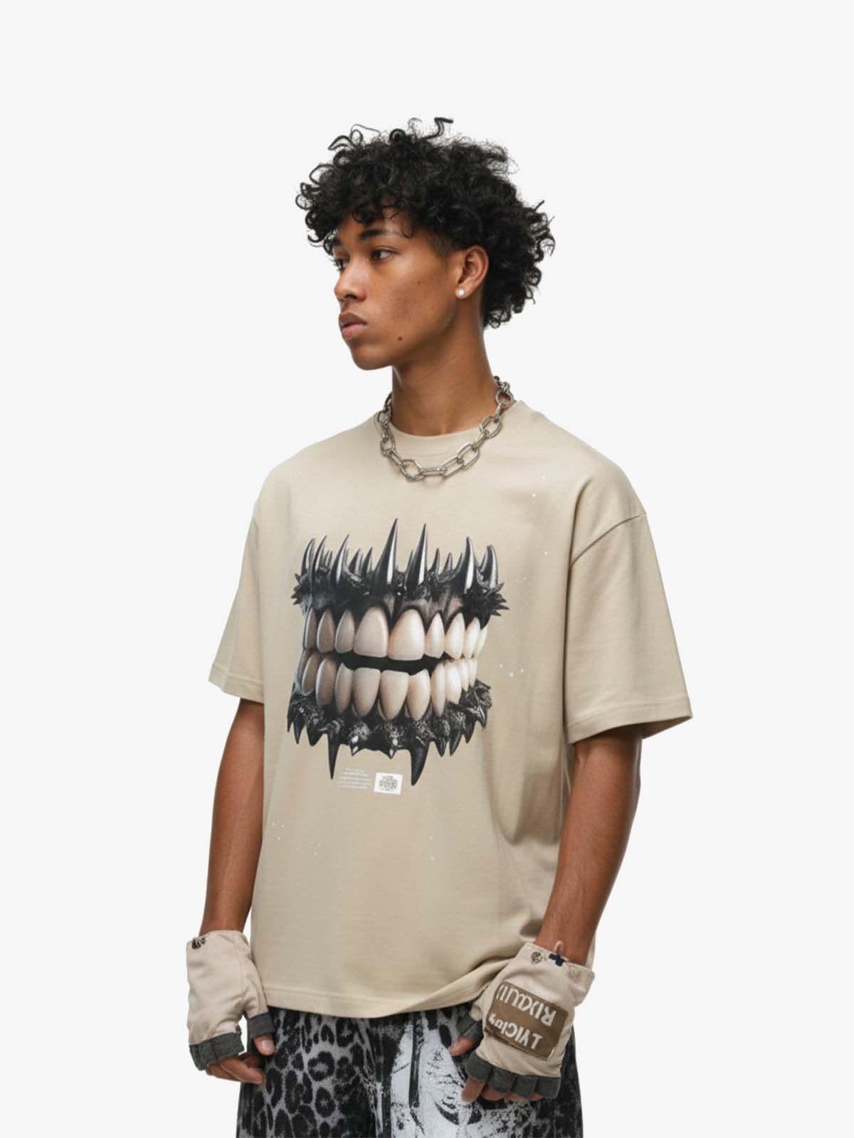 Spiked Teeth Graphic T-Shirt - Image 3