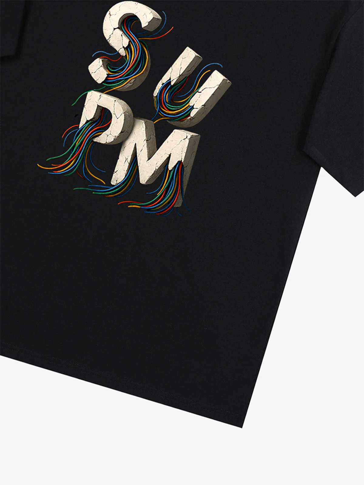 SPMD Letter Cable Graphic T-Shirt - Image 13