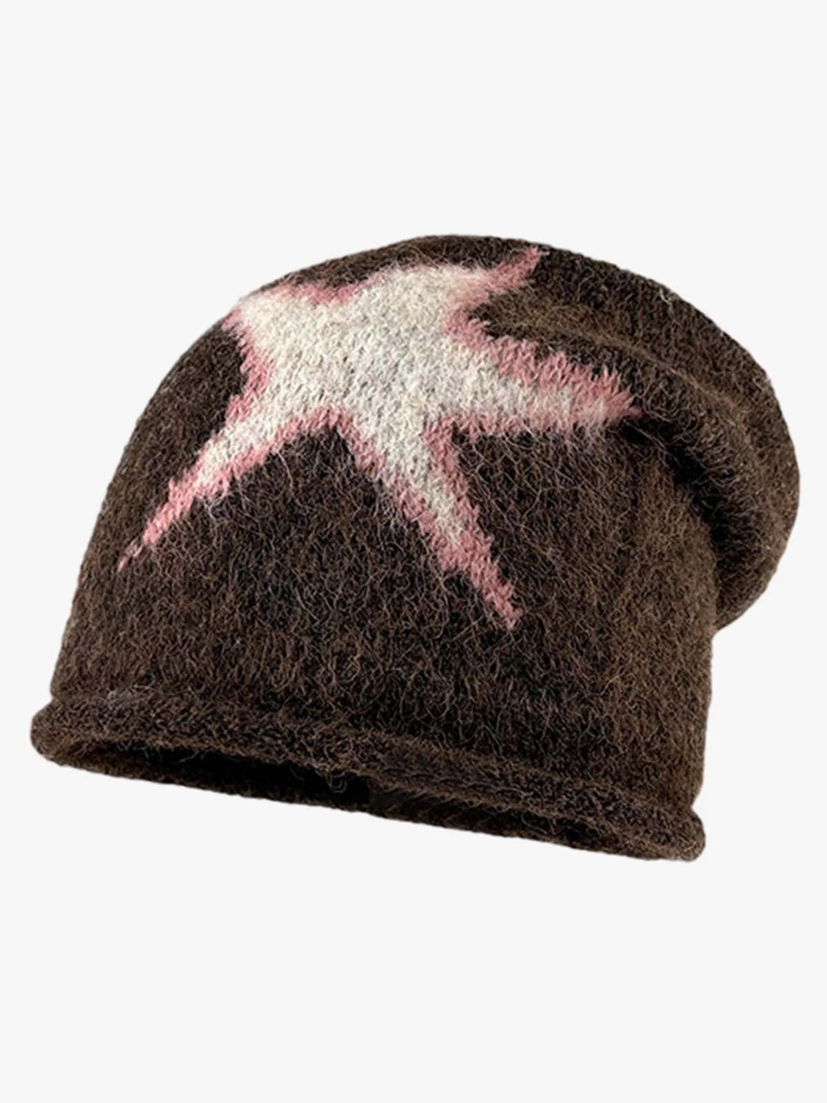 Star Pattern Knit Beanie - Image 2