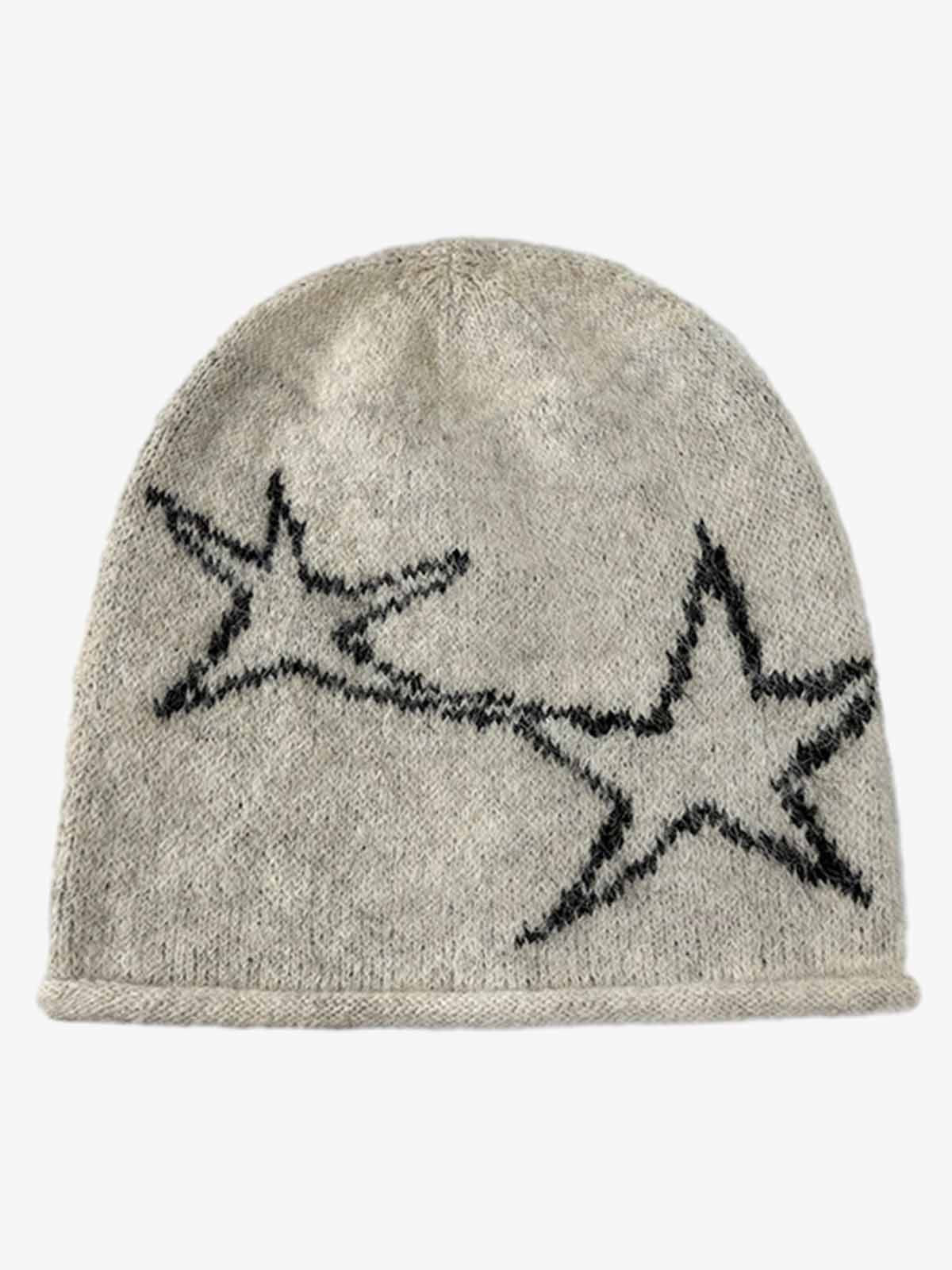 Star Pattern Knit Beanie - Image 6
