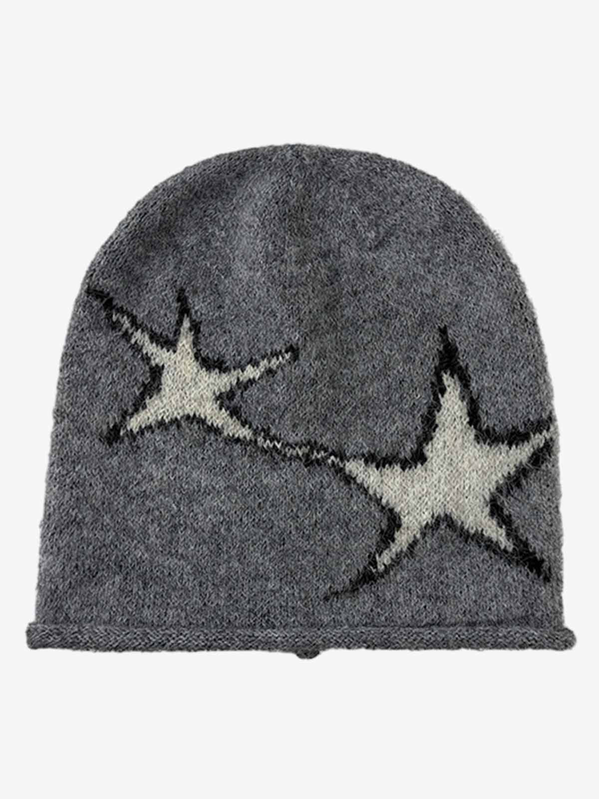 Star Pattern Knit Beanie - Image 7