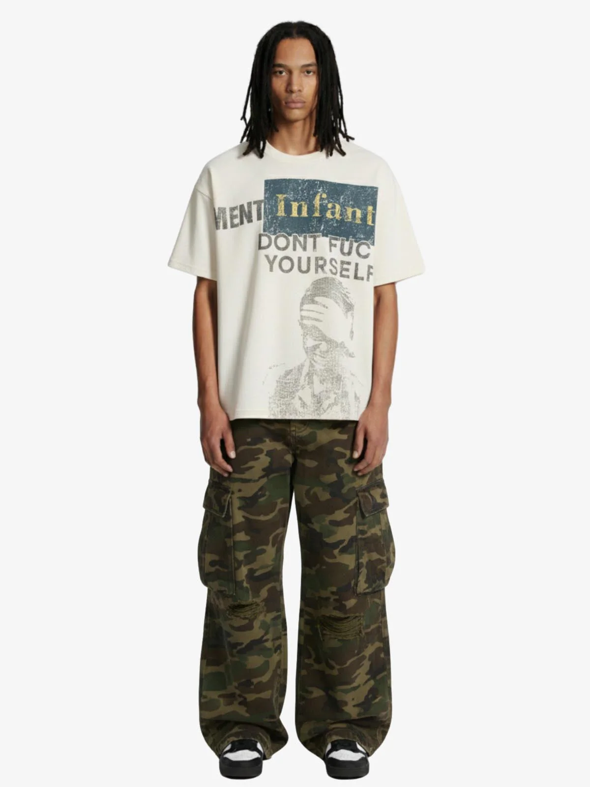Statement Text Graphic Waffle T-Shirt - Image 3