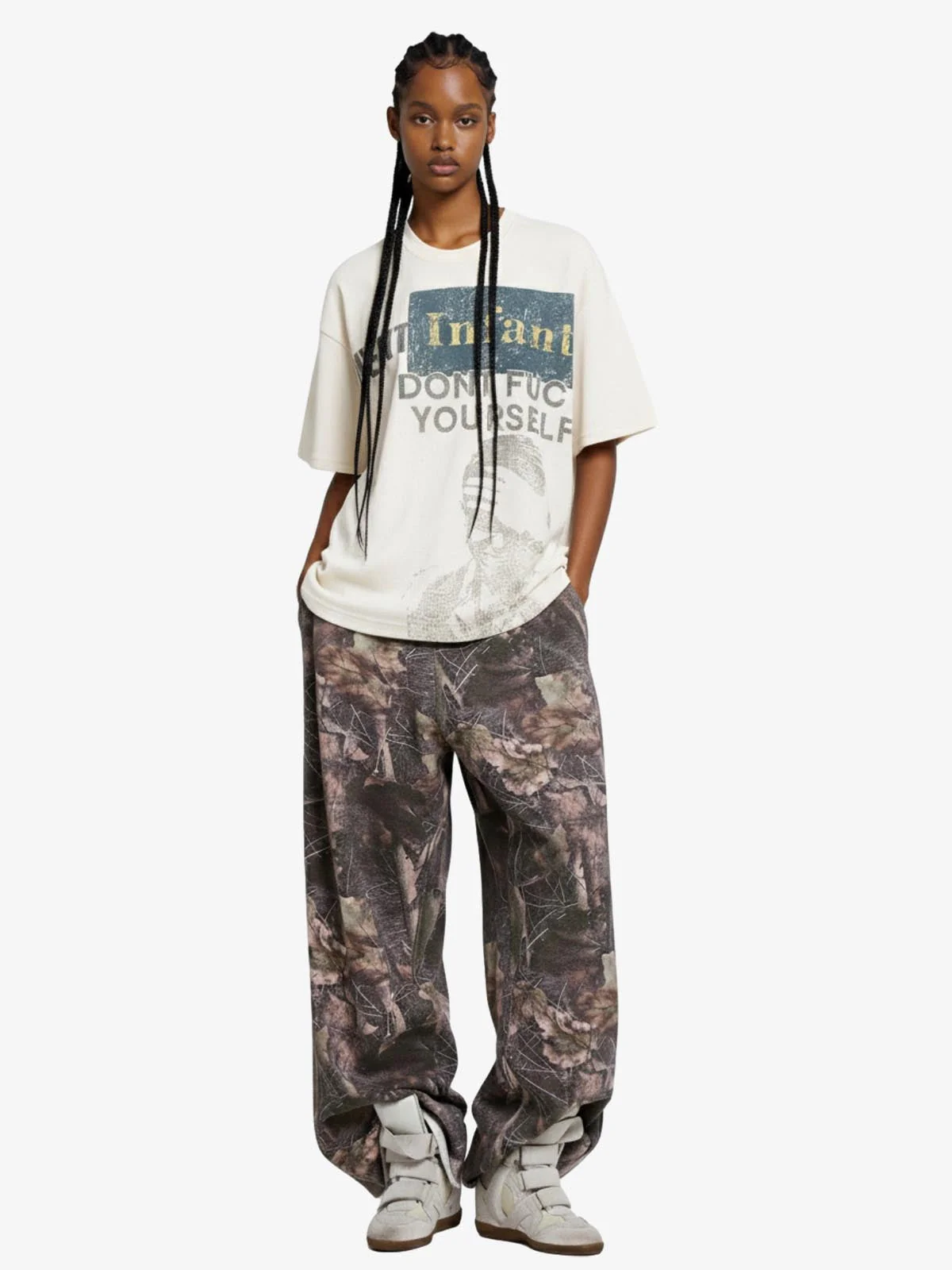 Statement Text Graphic Waffle T-Shirt - Image 4