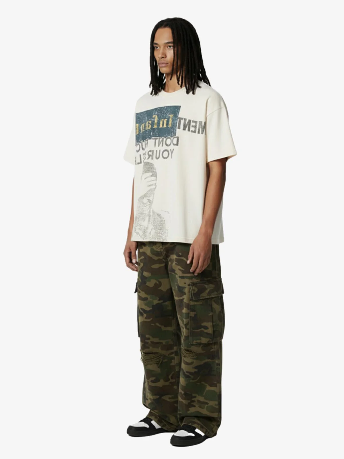 Statement Text Graphic Waffle T-Shirt - Image 5