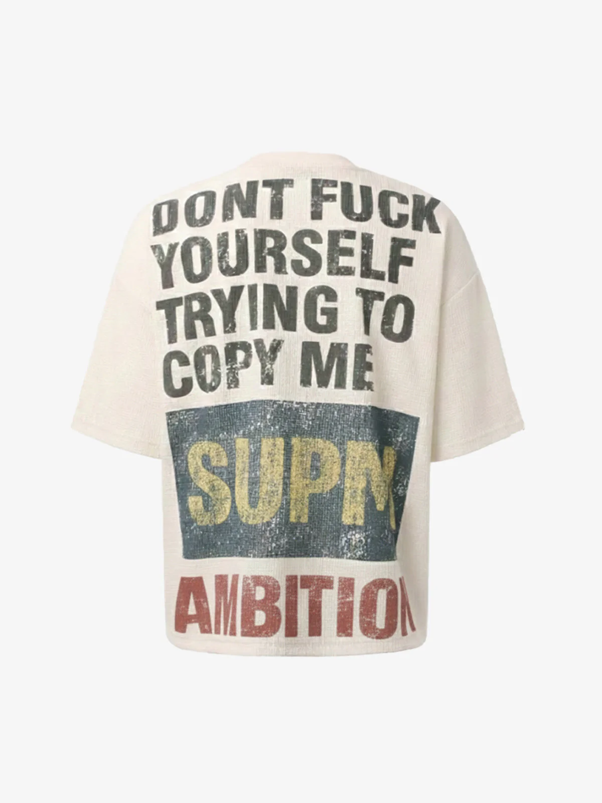 Statement Text Graphic Waffle T-Shirt - Image 6