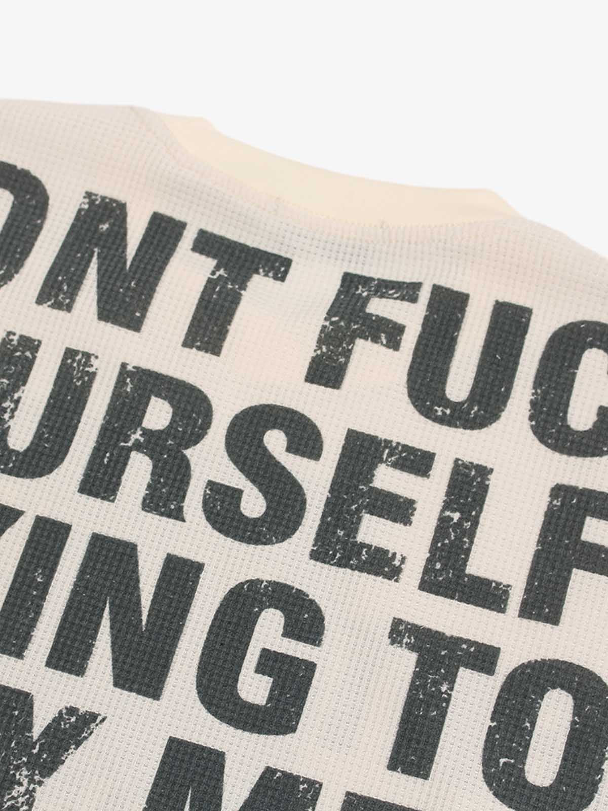 Statement Text Graphic Waffle T-Shirt - Image 8