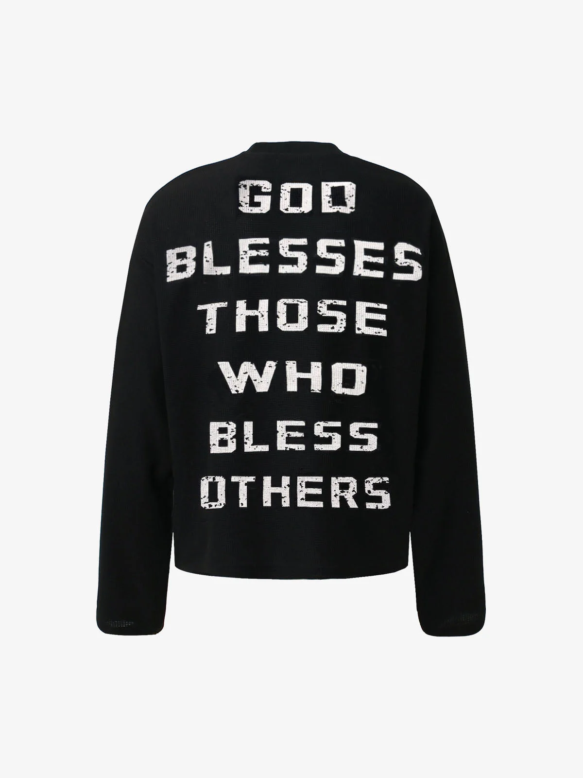 Street Cross Lettering Print Long-Sleeved T-Shirt - 2608 - Image 12