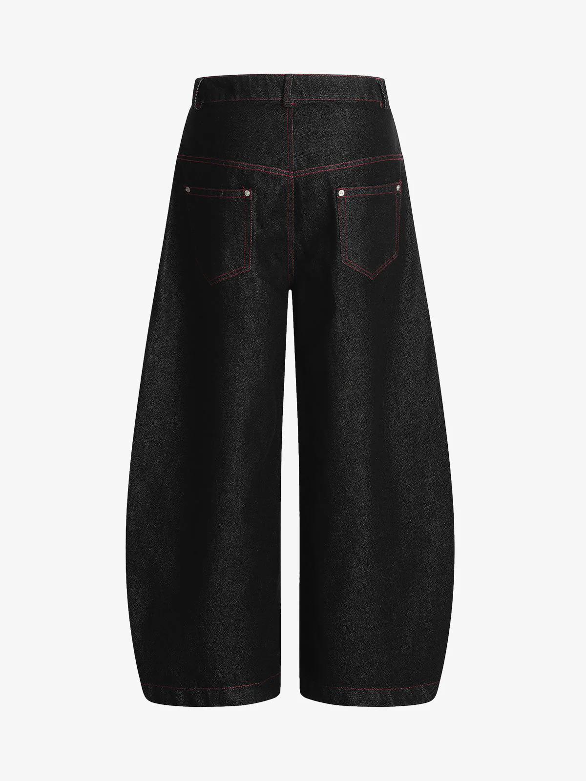 Street Culottes Red Stitching Barrel Jeans - Image 6