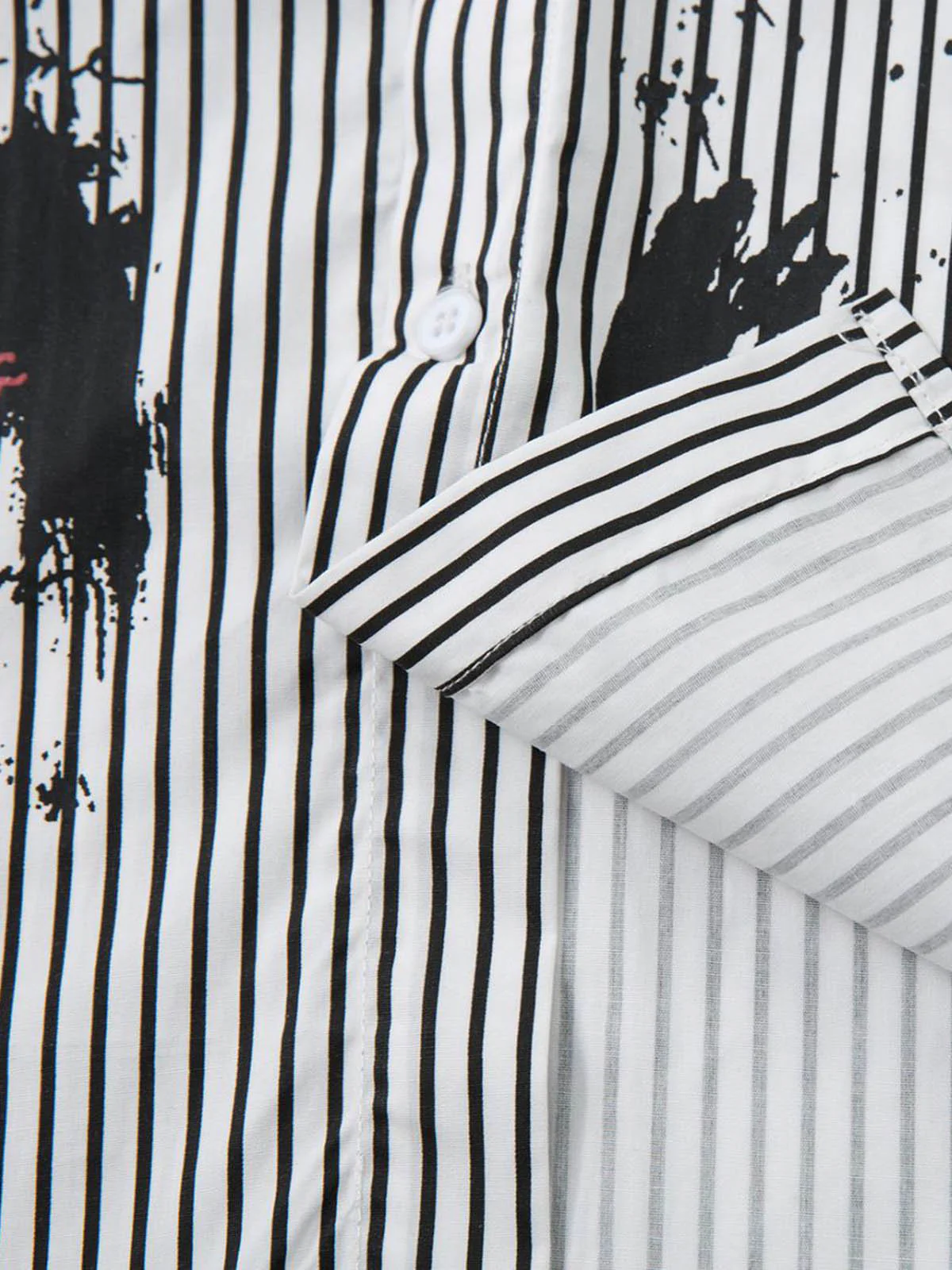 Street Dark Faux Two-Piece Striped Shirt - 2514 - Image 9