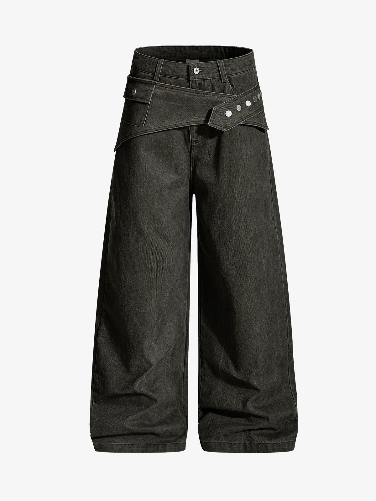 Street Detachable Belt Baggy Pants - Image 2