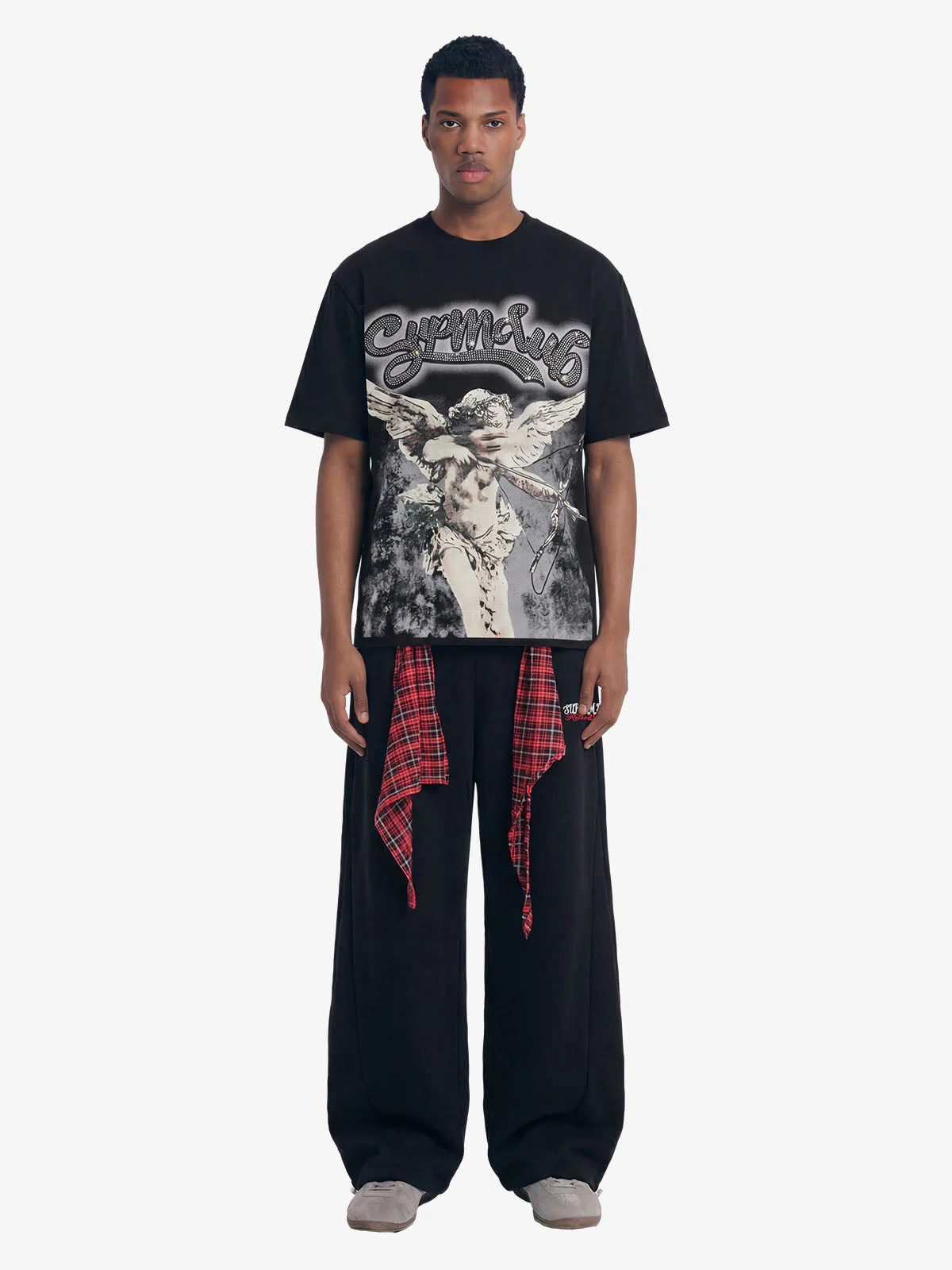 Street Detachable Plaid Waistband Machete Casual Pants - Image 4