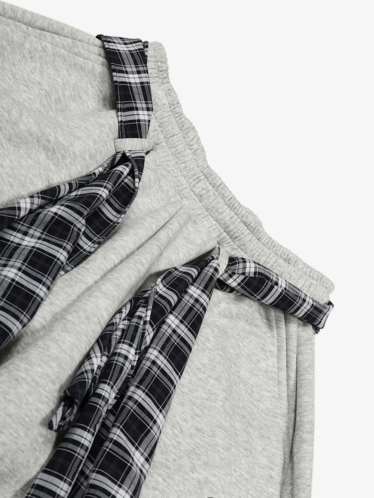 Street Detachable Plaid Waistband Machete Casual Pants - Image 8