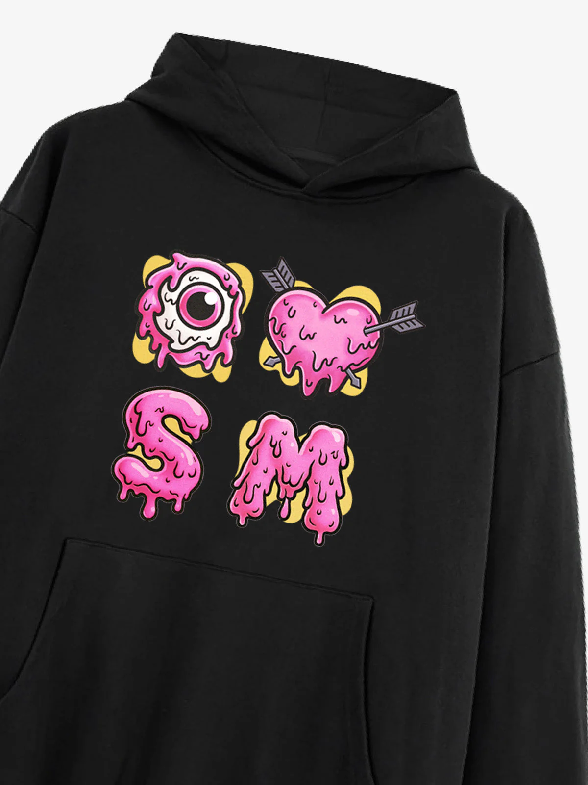 Street Dripping Letter Eyeball Graffiti Hoodie - Image 10