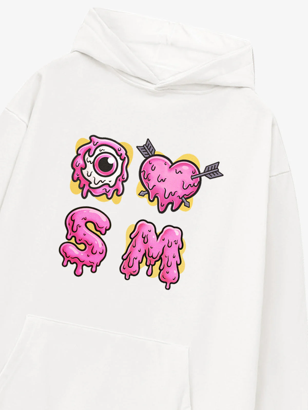 Street Dripping Letter Eyeball Graffiti Hoodie - Image 11