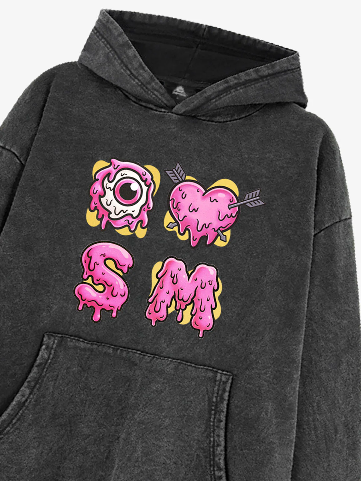 Street Dripping Letter Eyeball Graffiti Hoodie - Image 12