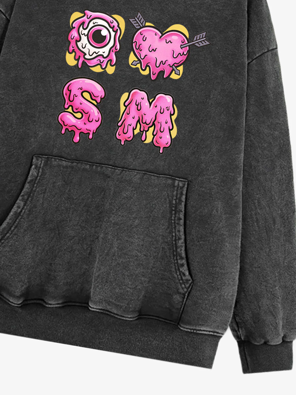 Street Dripping Letter Eyeball Graffiti Hoodie - Image 15