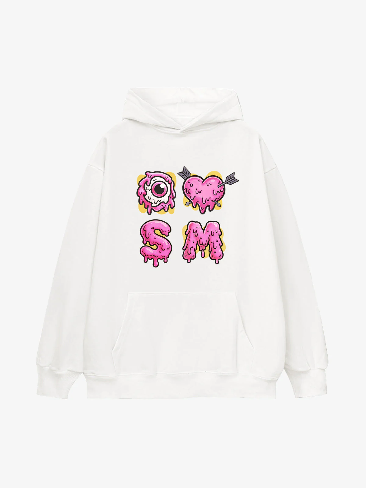 Street Dripping Letter Eyeball Graffiti Hoodie - Image 2