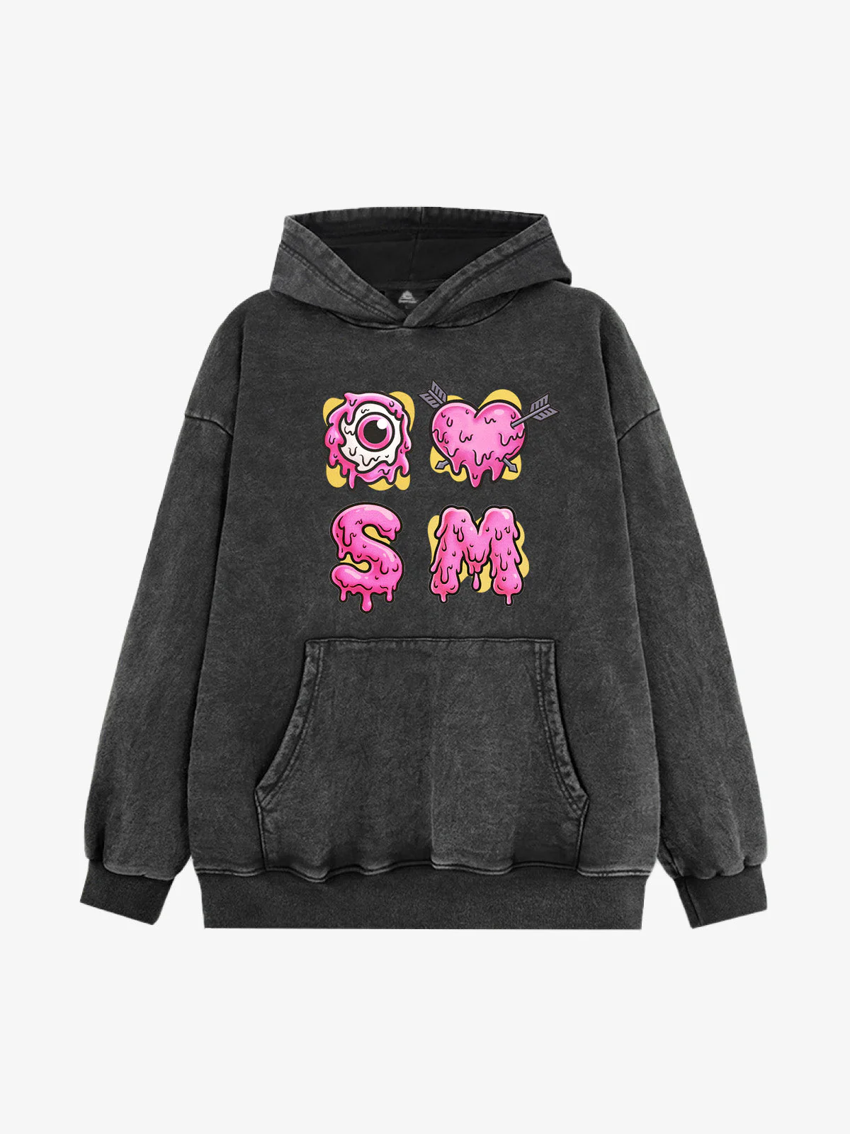 Street Dripping Letter Eyeball Graffiti Hoodie - Image 3