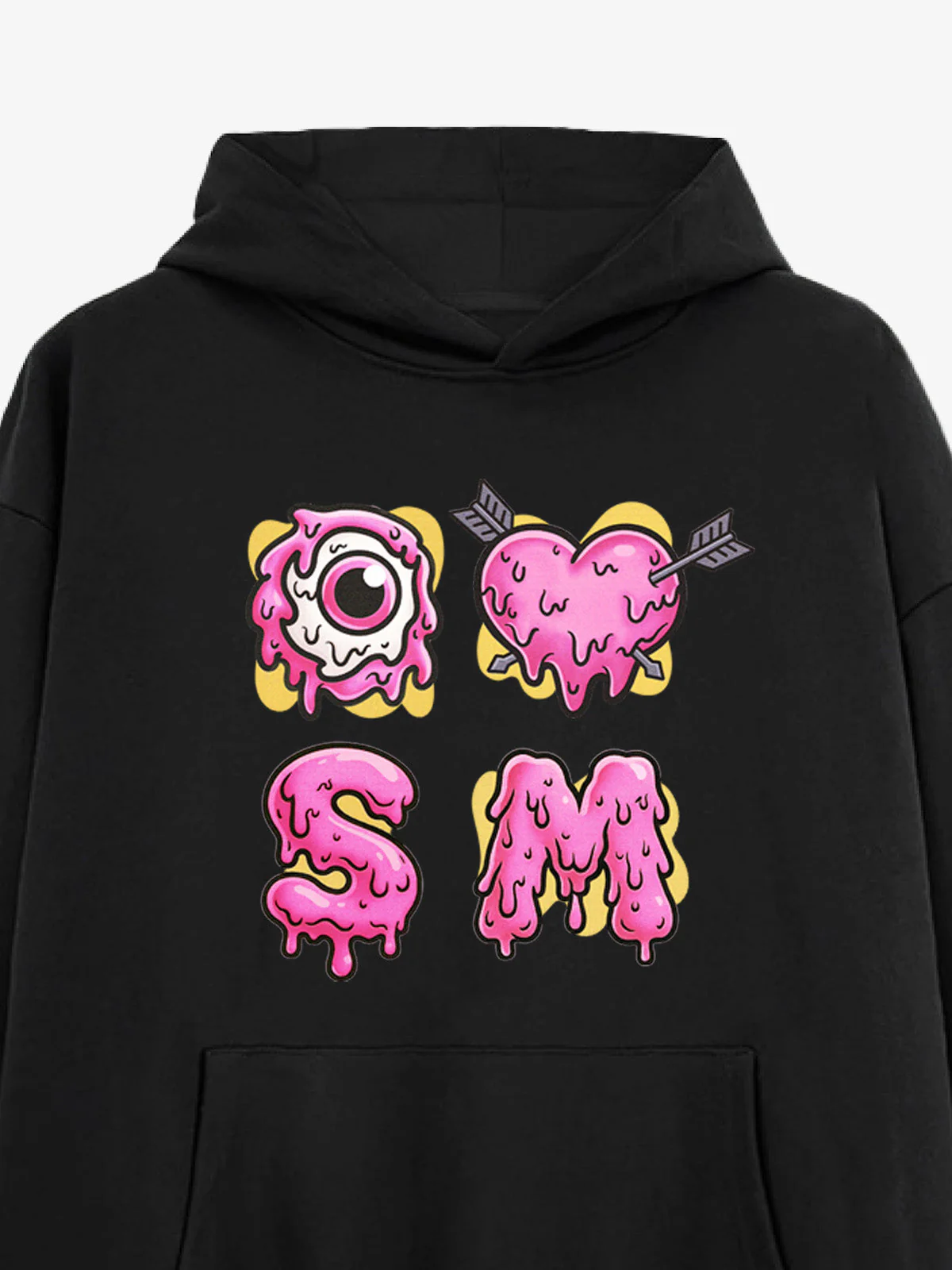 Street Dripping Letter Eyeball Graffiti Hoodie - Image 4