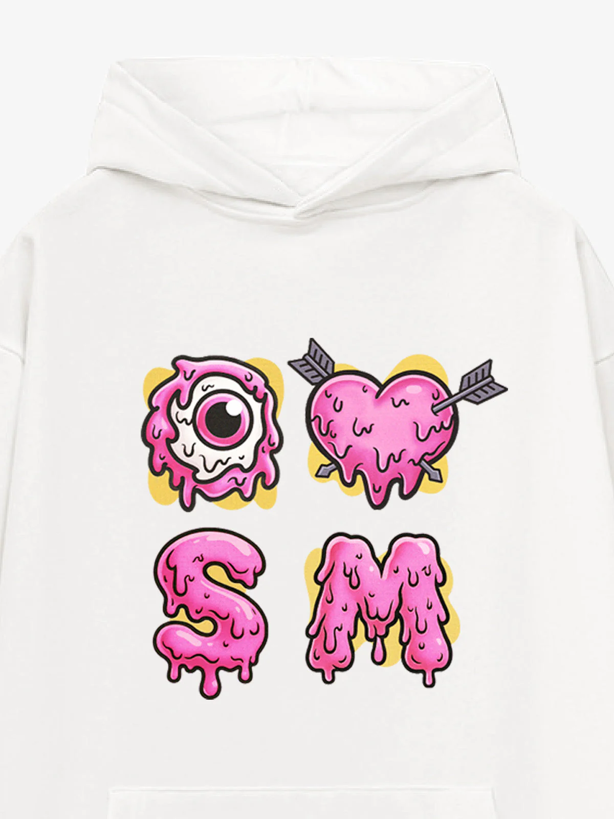 Street Dripping Letter Eyeball Graffiti Hoodie - Image 5