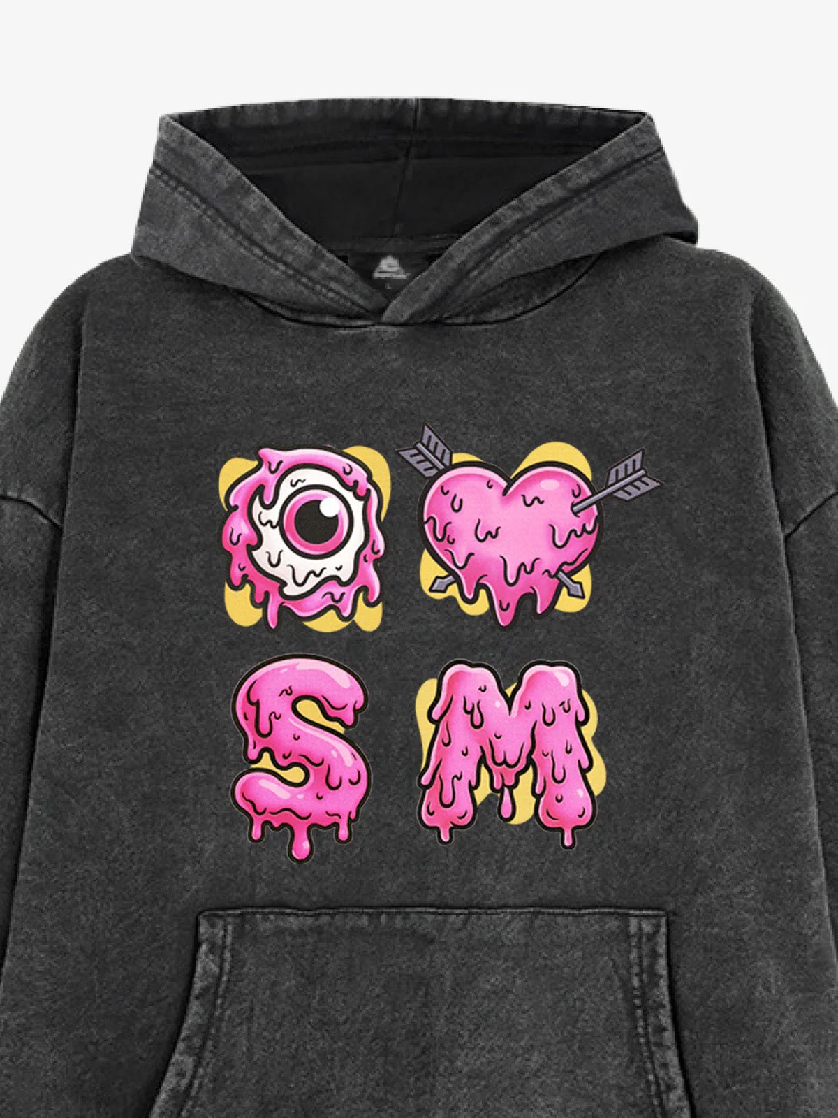 Street Dripping Letter Eyeball Graffiti Hoodie - Image 6