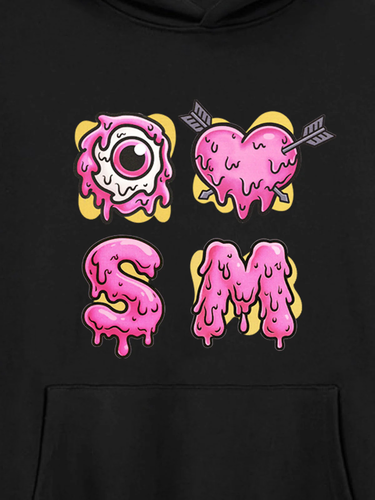 Street Dripping Letter Eyeball Graffiti Hoodie - Image 7