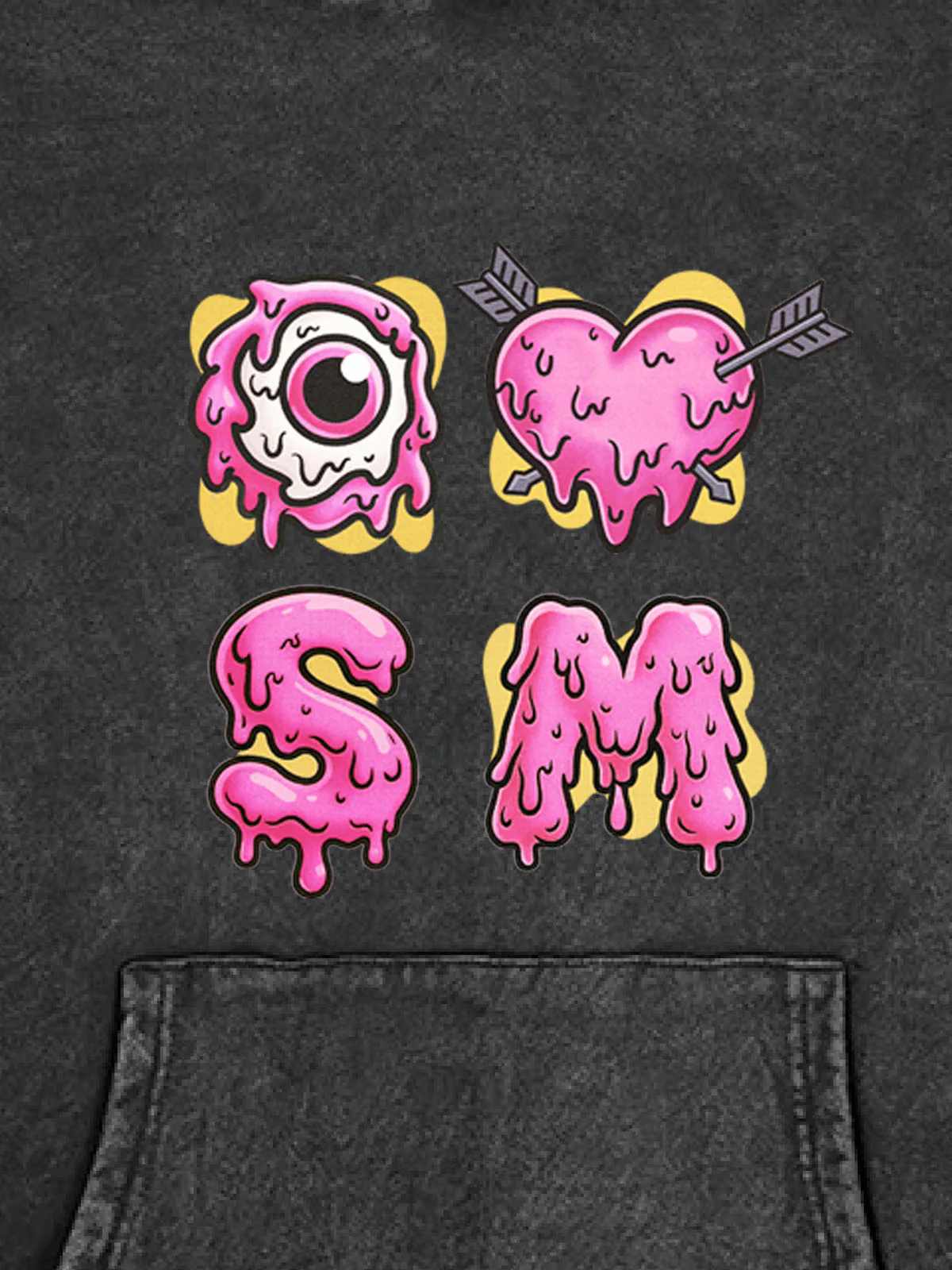 Street Dripping Letter Eyeball Graffiti Hoodie - Image 9