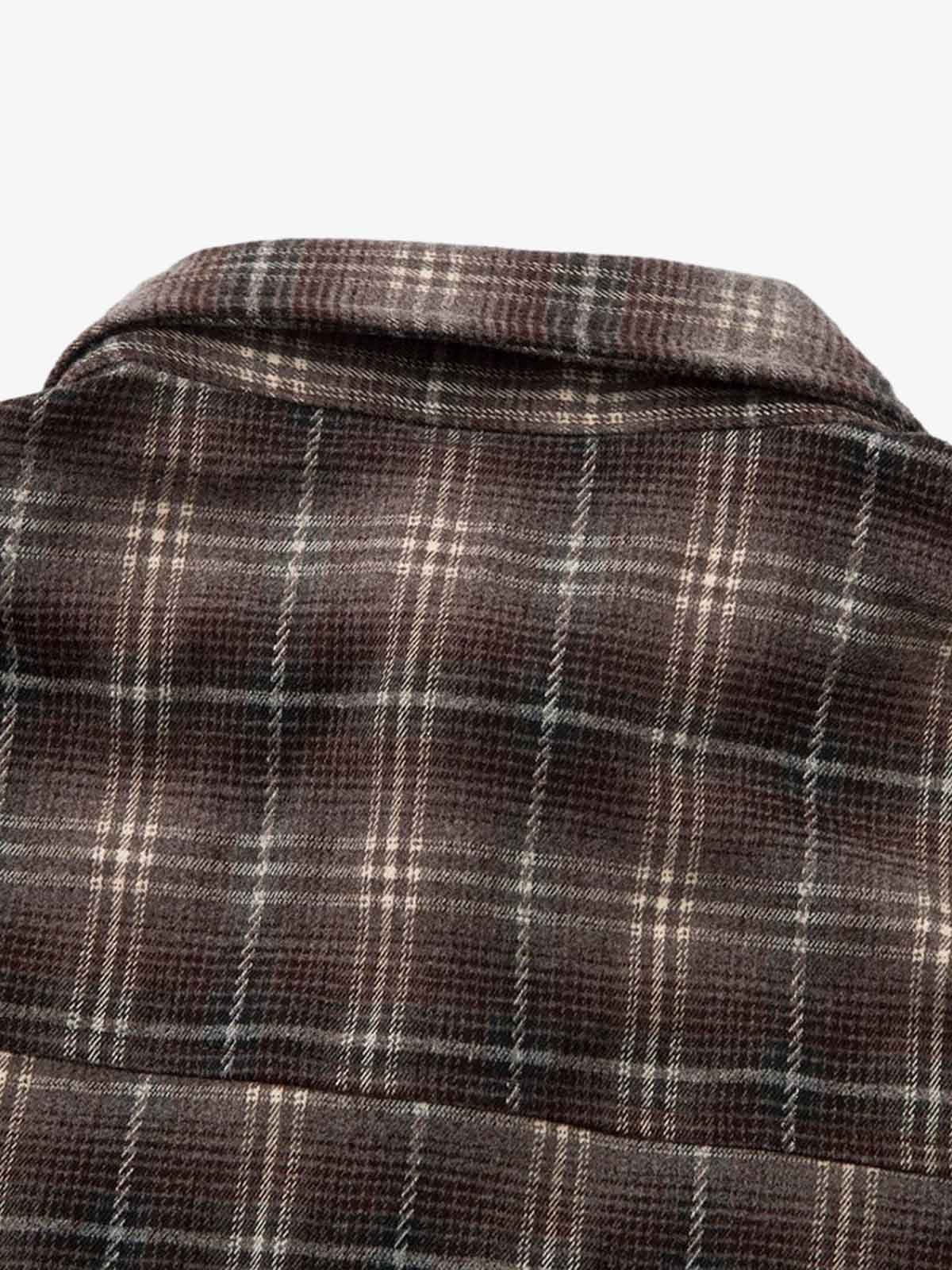 Cotton Street Distressed Plaid Faux Two-Piece Shirt - Image 8