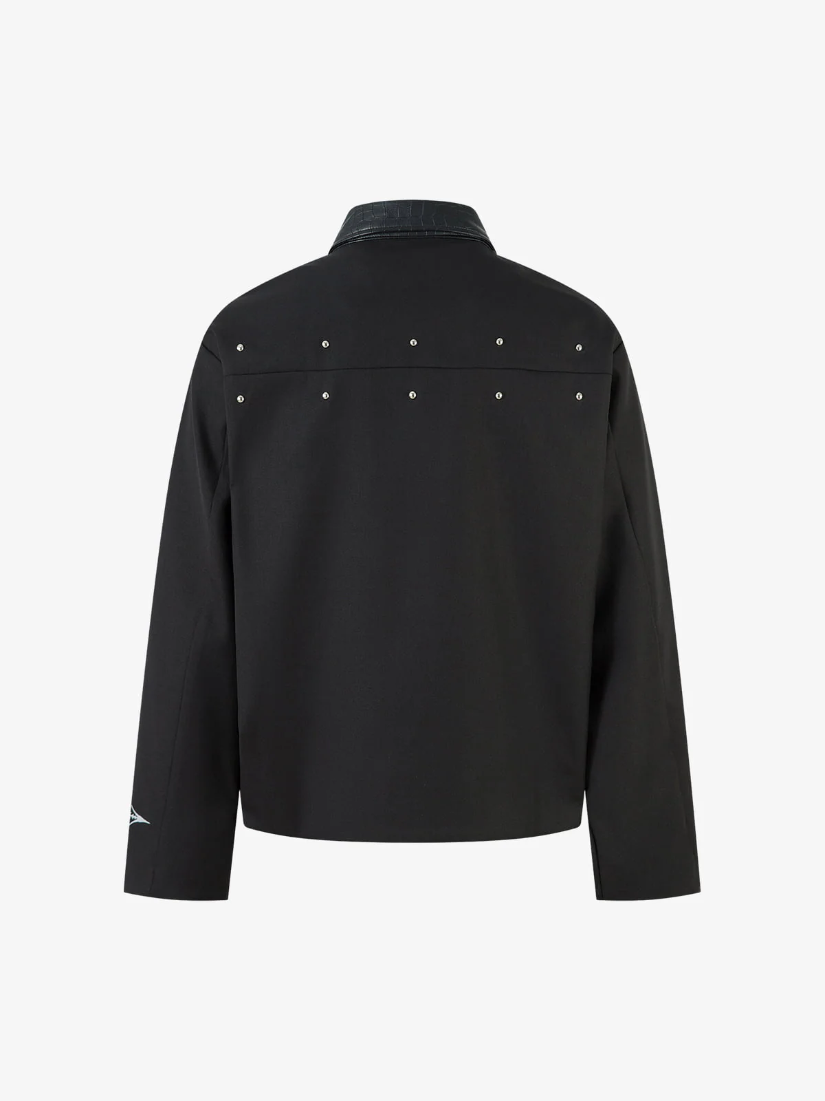Street Gothic PU Leather Collar With Thorn Print Jacket - 2620 - Image 3