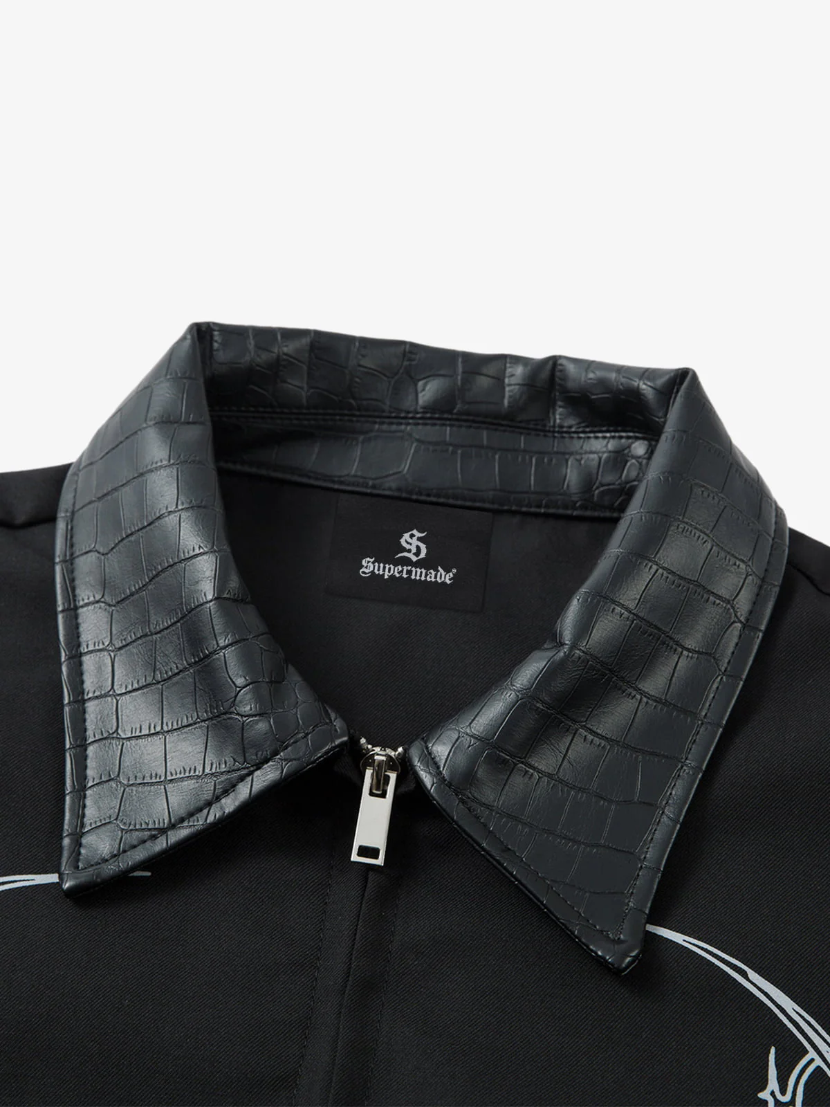 Street Gothic PU Leather Collar With Thorn Print Jacket - 2620 - Image 5