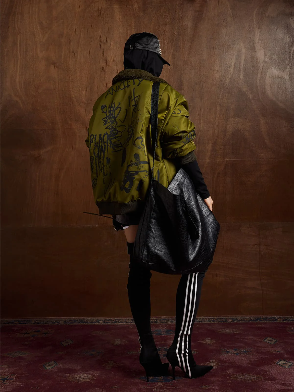 Street Graffiti Lamb Collar Flight Cotton Jacket - Image 5