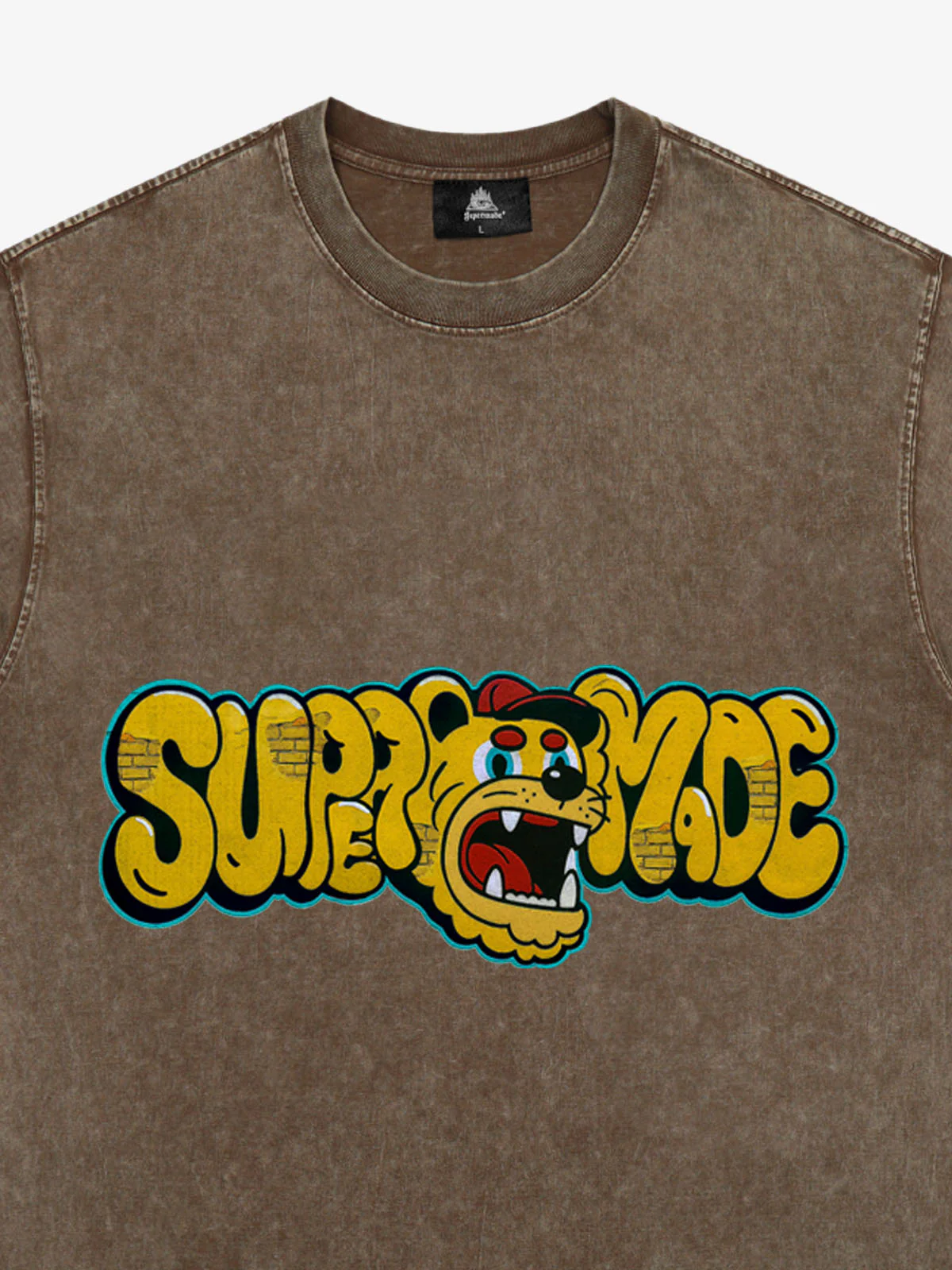 Street Graffiti Trendy Tiger Head Font T-Shirt - Image 13