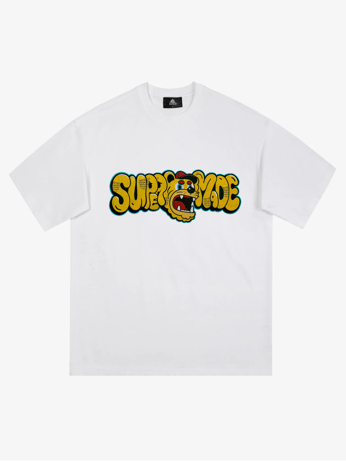 Street Graffiti Trendy Tiger Head Font T-Shirt - Image 3