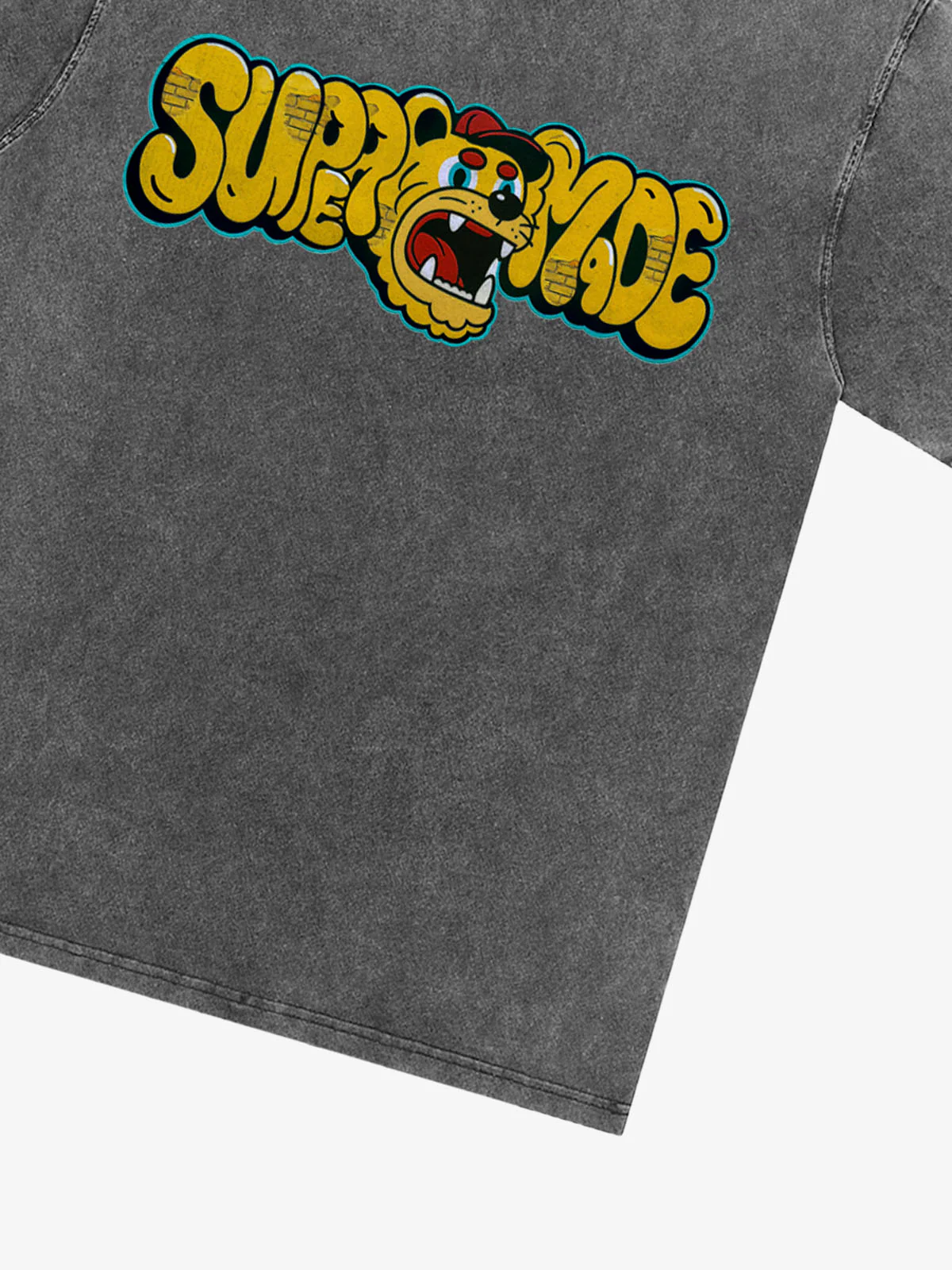 Street Graffiti Trendy Tiger Head Font T-Shirt - Image 30