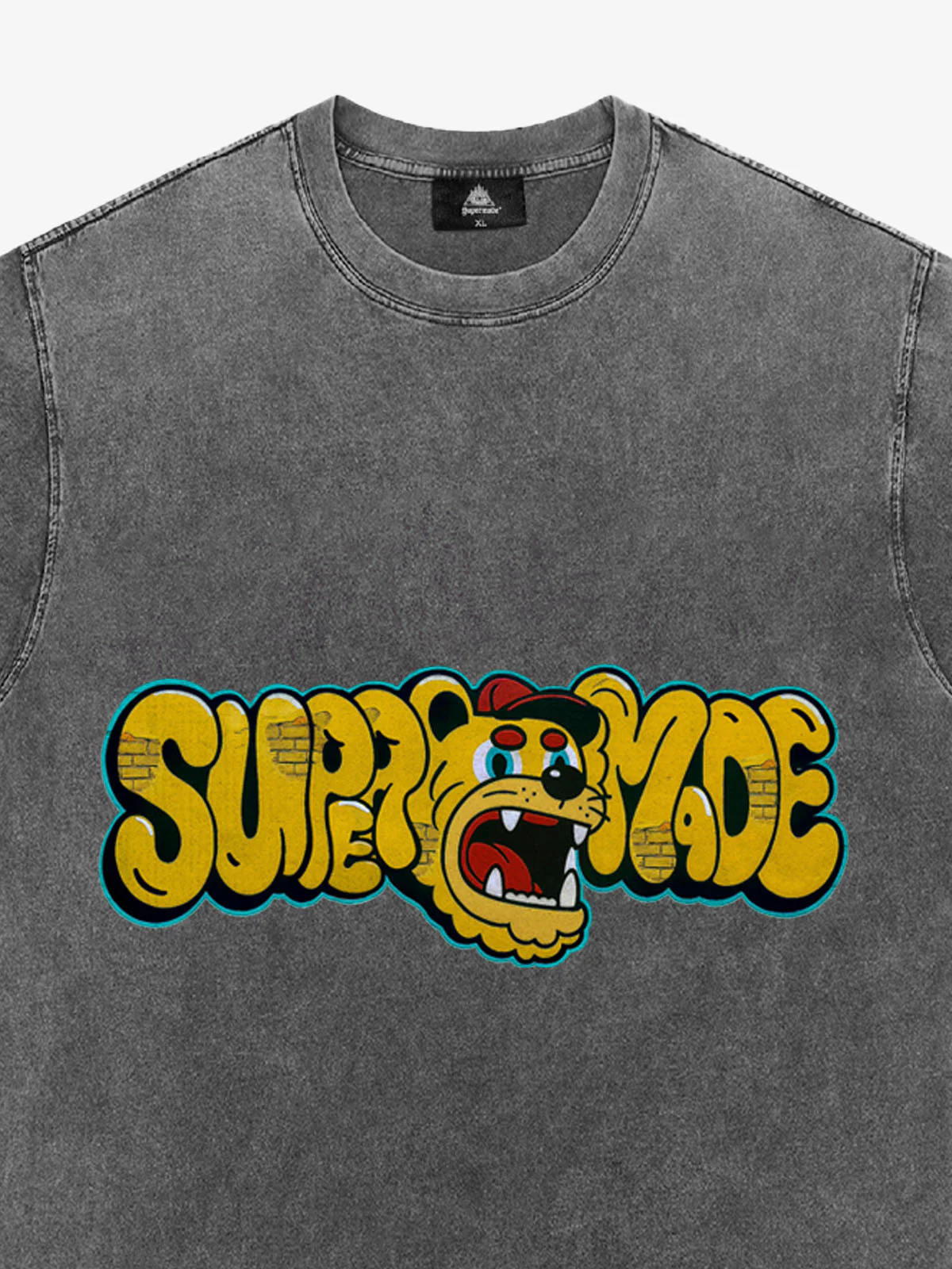 Street Graffiti Trendy Tiger Head Font T-Shirt - Image 9