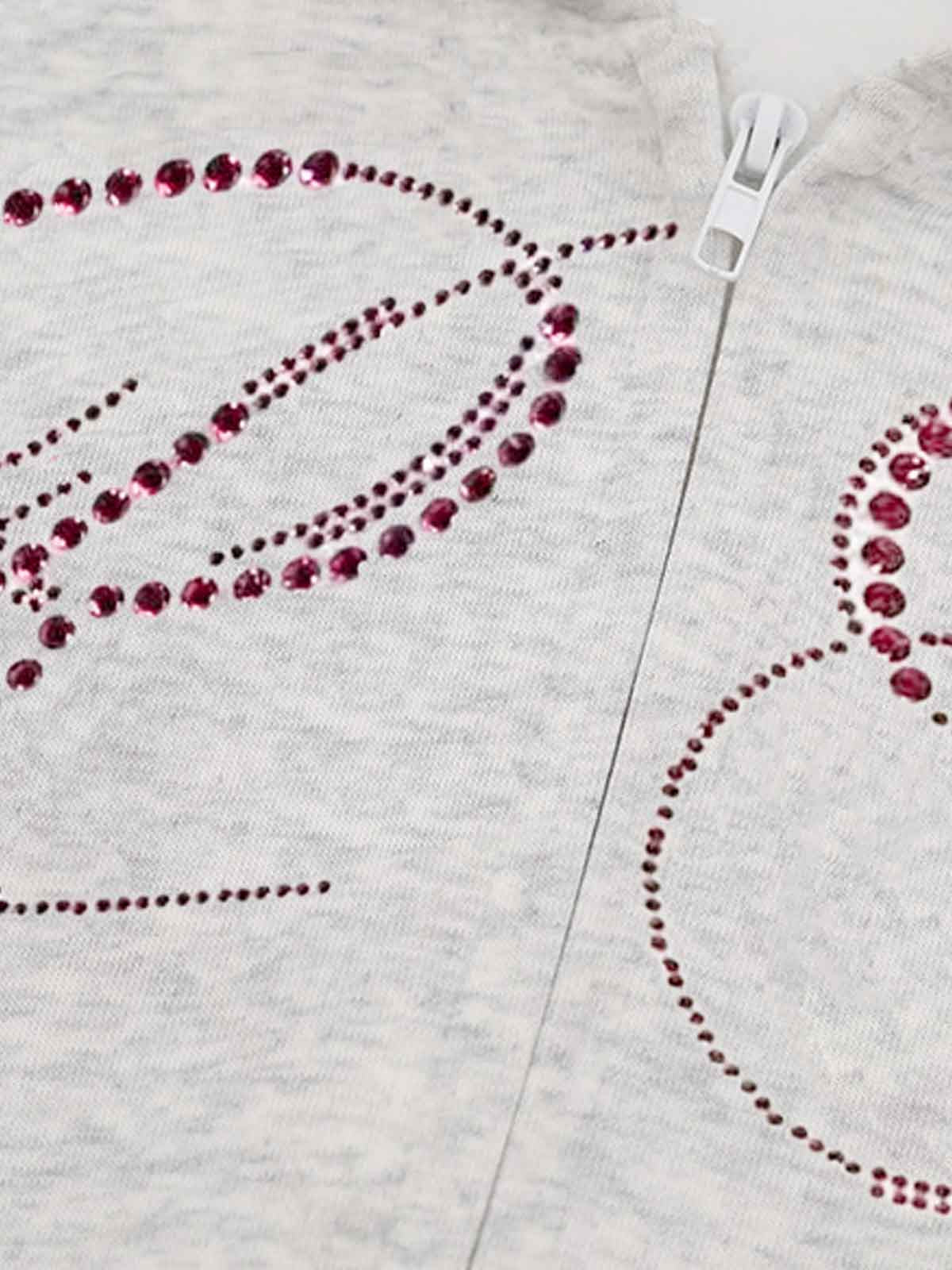 Street Hip-Hop Rhinestone Cropped Zip Up Hoodie - Image 15