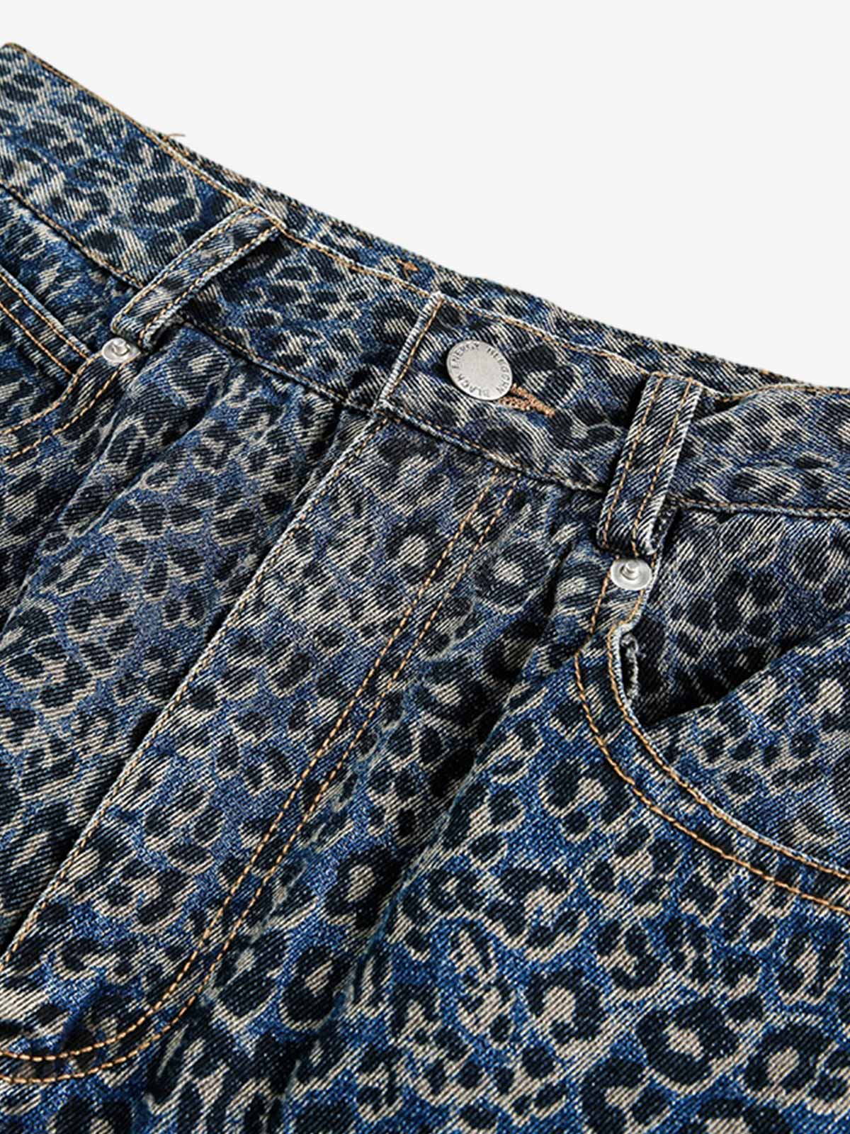 Denim Street Leopard Print Barrel Jeans - 2458 - Image 11
