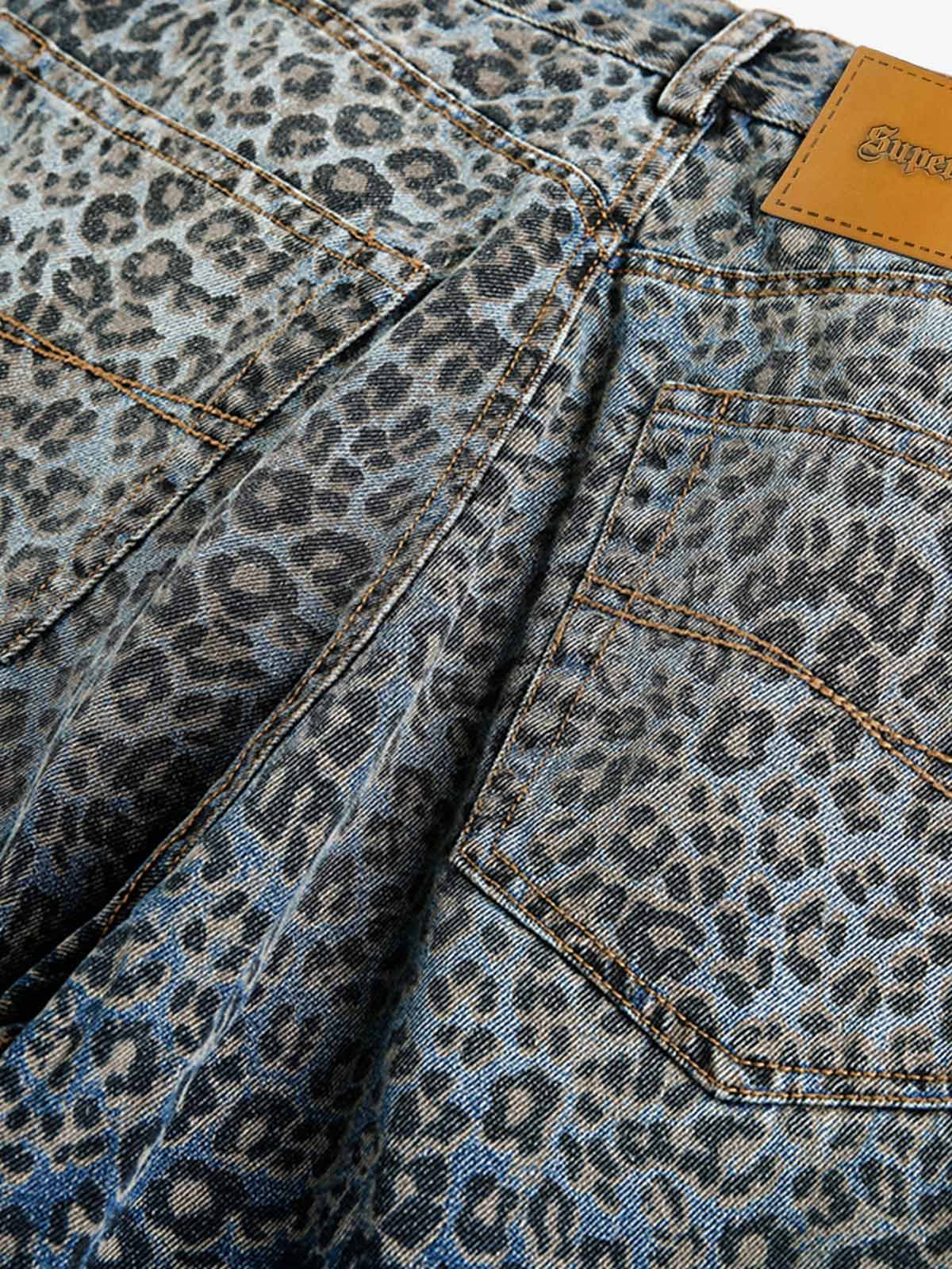 Denim Street Leopard Print Barrel Jeans - 2458 - Image 12