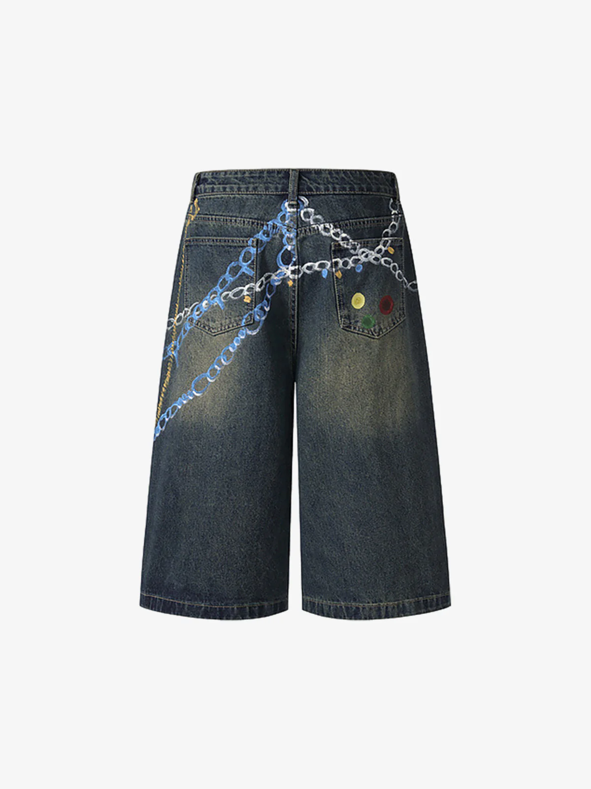 Street Painting Graffiti Denim Jorts - 2476 - Image 5