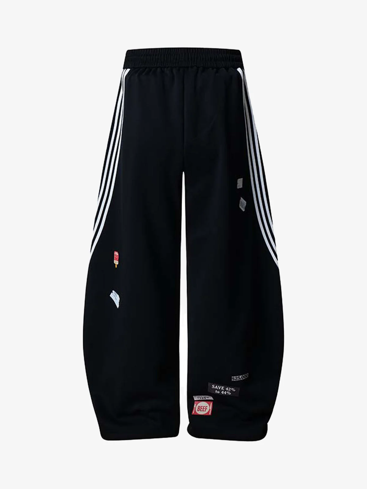 Street Patterned Striped Barrel Casual Pants - Image 8