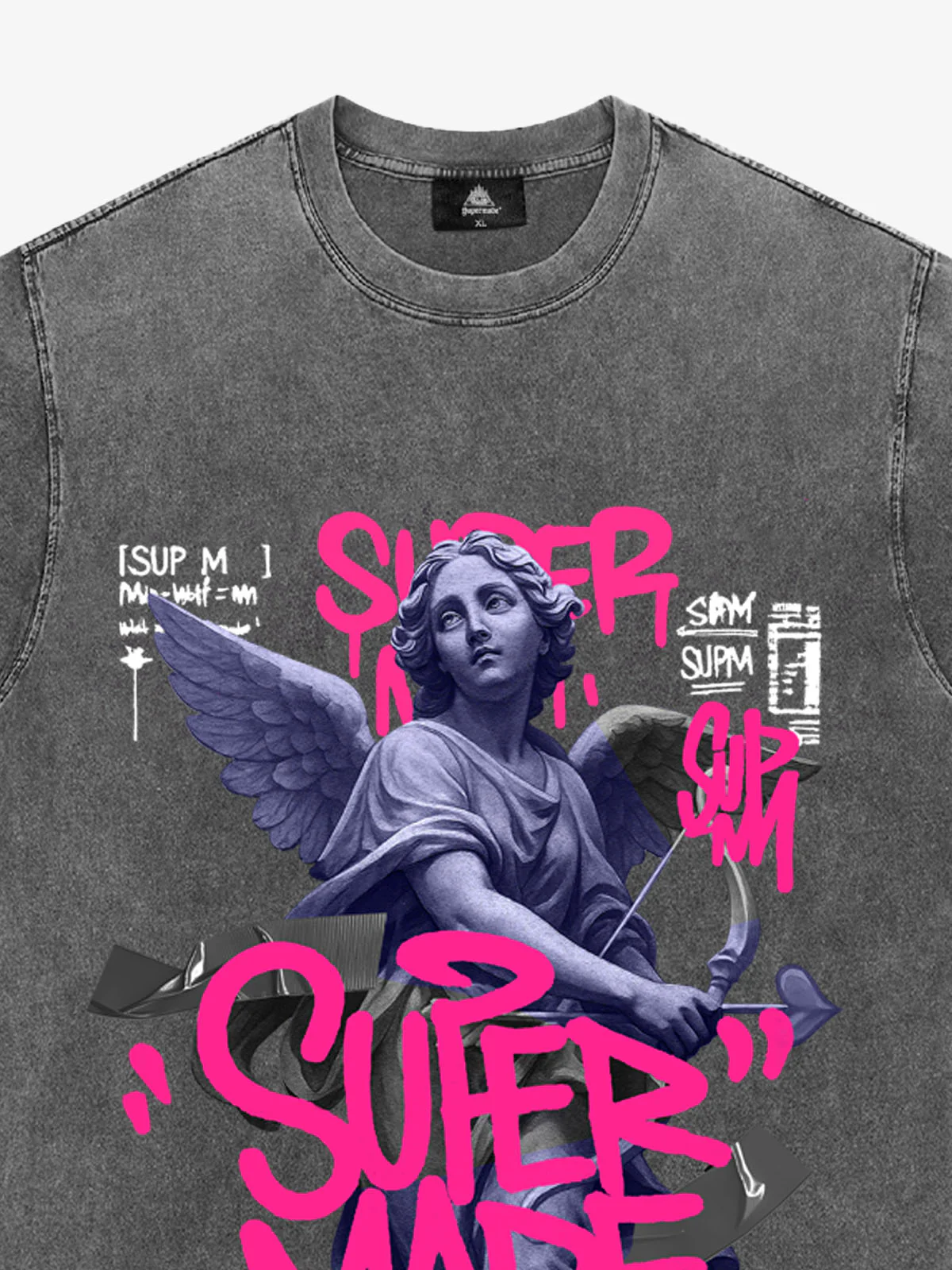 Street Pink Lucky Angel Graphic Design T-Shirt - Image 10