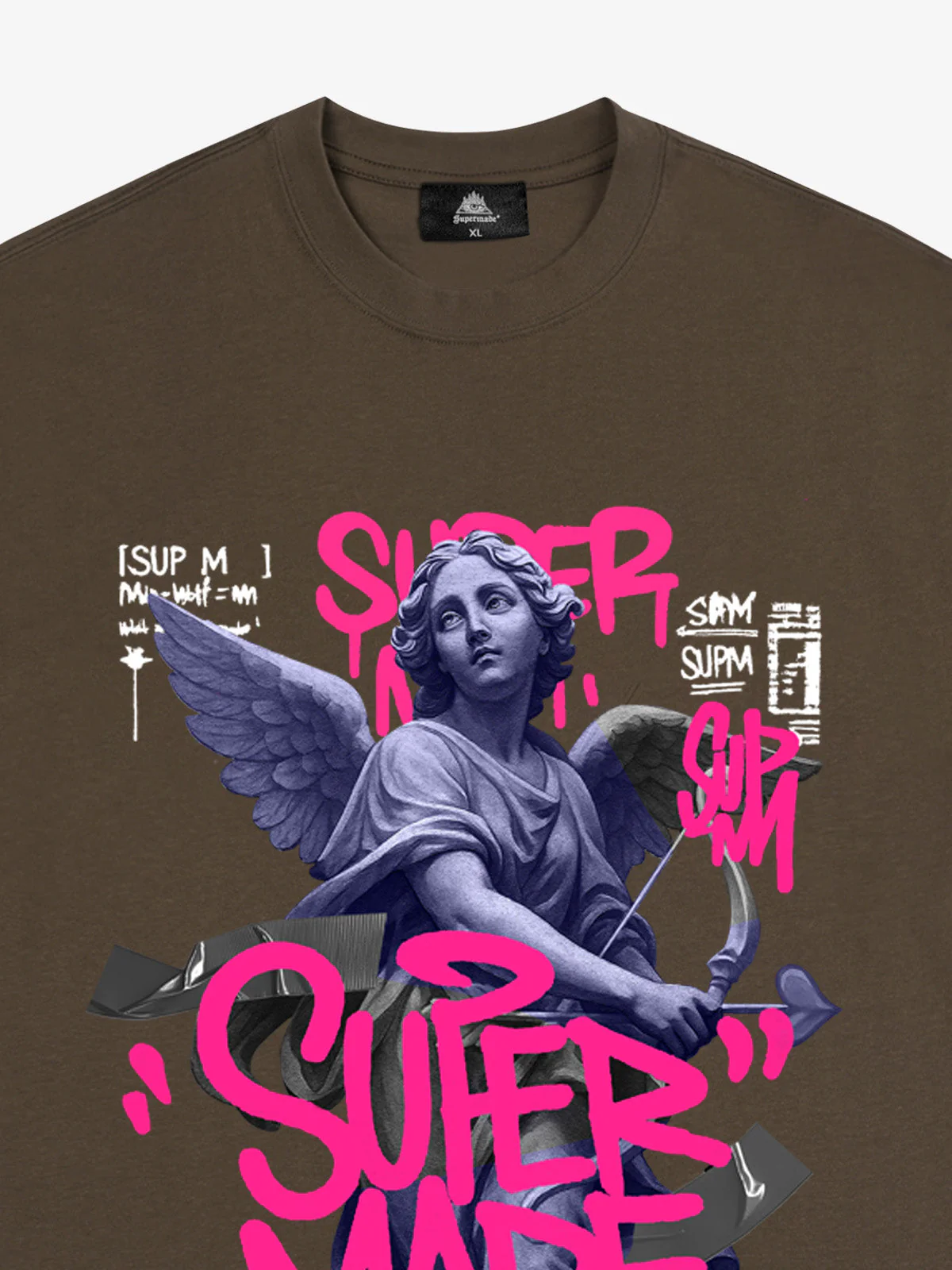 Street Pink Lucky Angel Graphic Design T-Shirt - Image 11