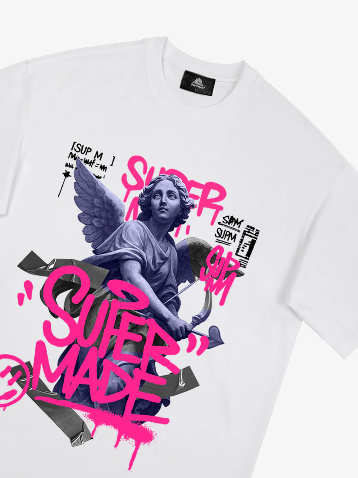 Street Pink Lucky Angel Graphic Design T-Shirt - Image 14