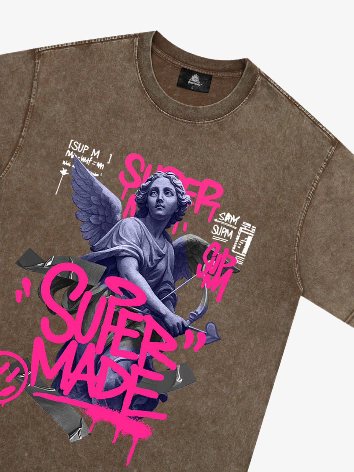 Street Pink Lucky Angel Graphic Design T-Shirt - Image 16