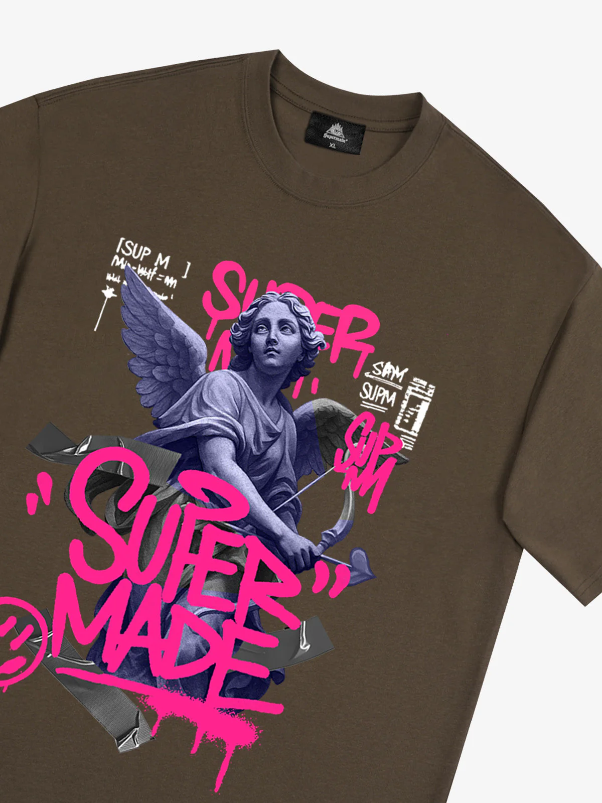Street Pink Lucky Angel Graphic Design T-Shirt - Image 17