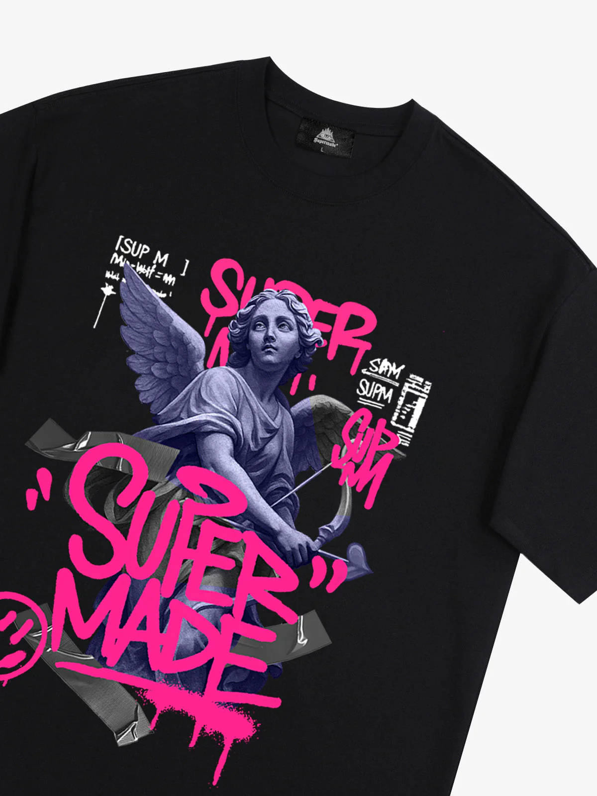 Street Pink Lucky Angel Graphic Design T-Shirt - Image 18